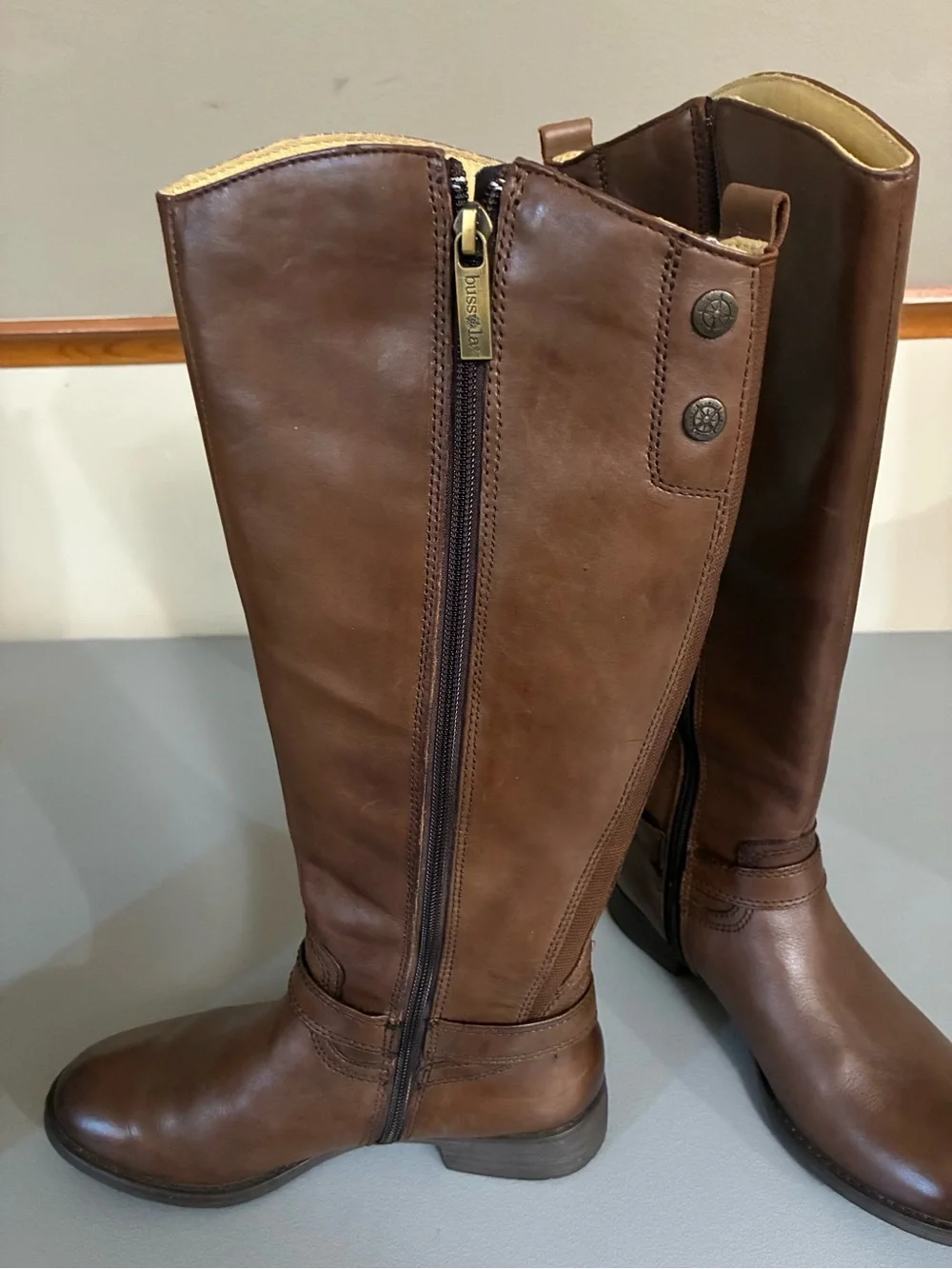 bussola Tall Trapani Brown Leather Knee High Riding Boots